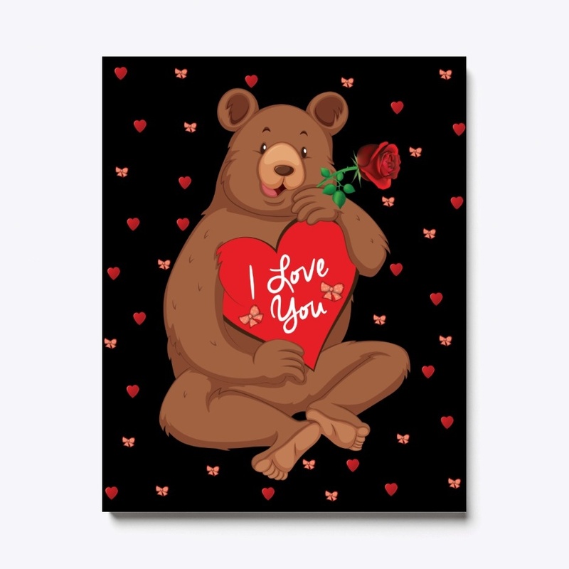 Happy Cute Brown Bear Valentine Gift