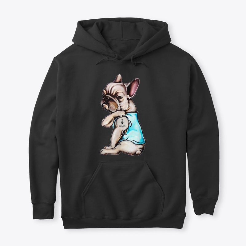 French Bulldog I Love Mom Tattoo   Bulld