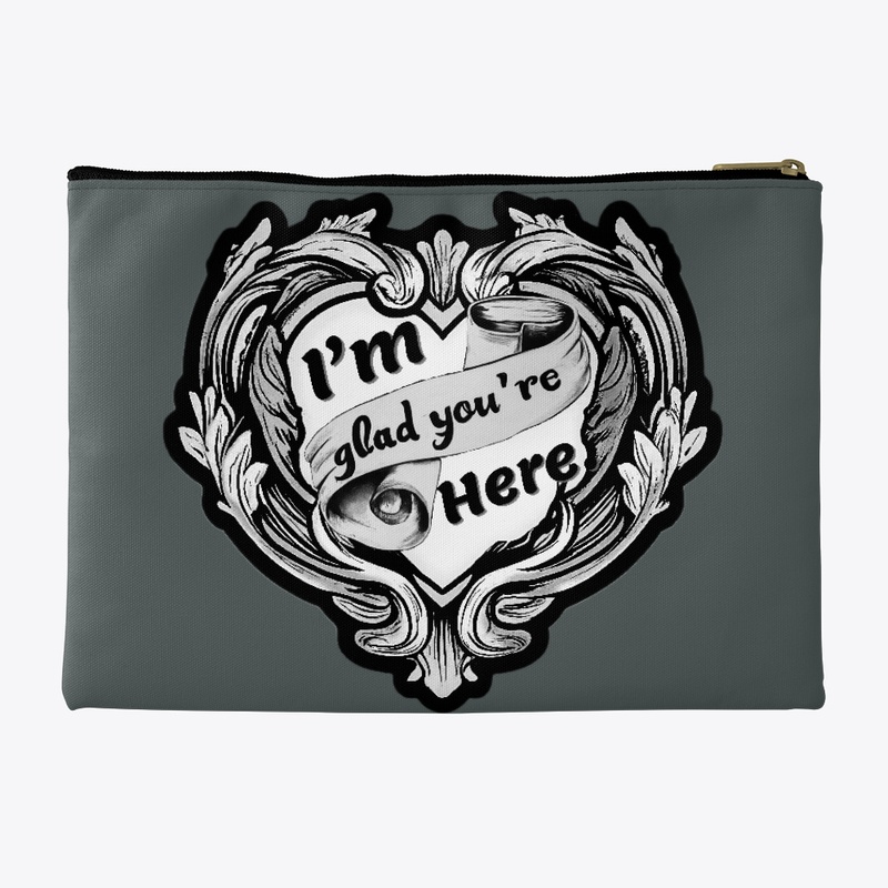 Baroque Heart keepsake pouch in mono