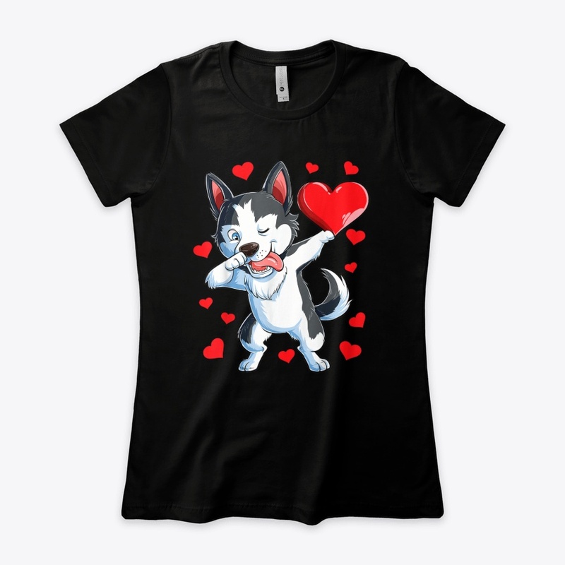 Dabbing Siberian Husky Valentines Day