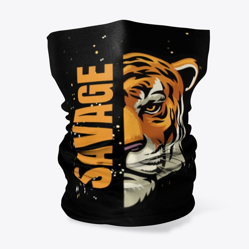 Black Illustrative Savage lion 