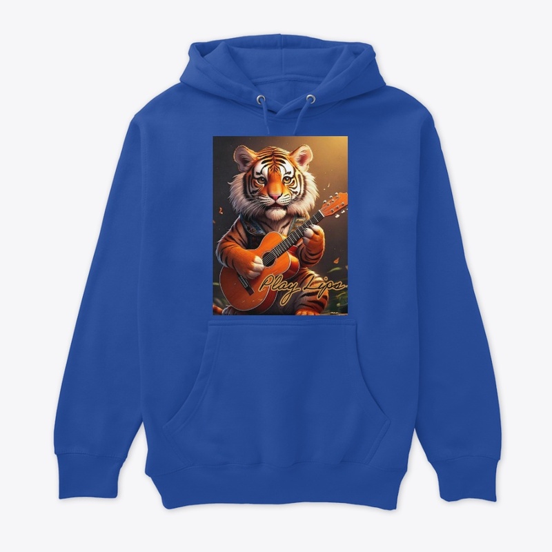 Play Lips, A tiger playing the guitar.