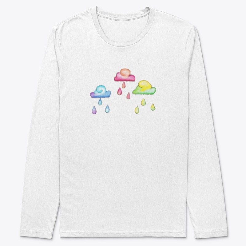 Watercolor Rainbow Clouds