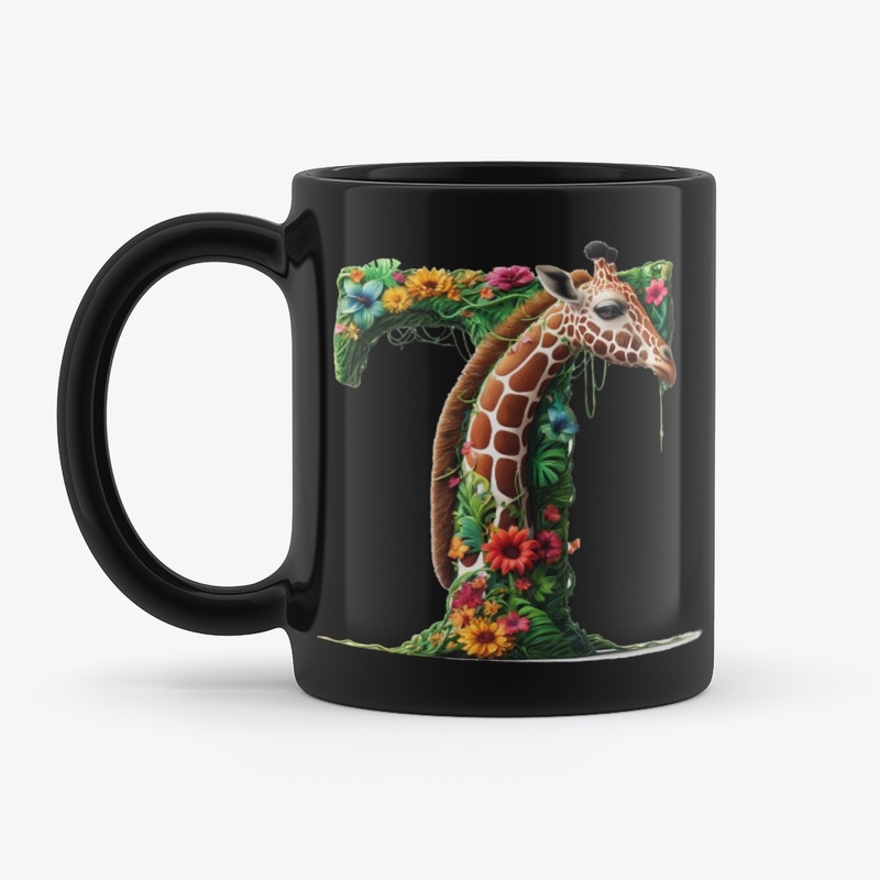 Dāvana ar iniciāli T ar žirafi