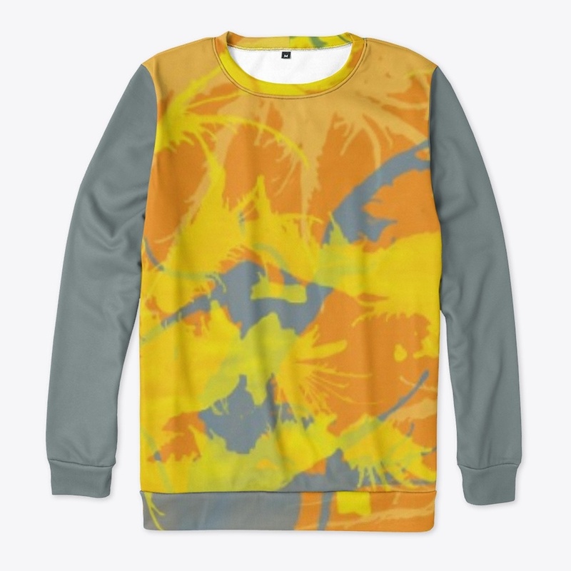 Orange Yellow Grey Paint Splash Tie Dye