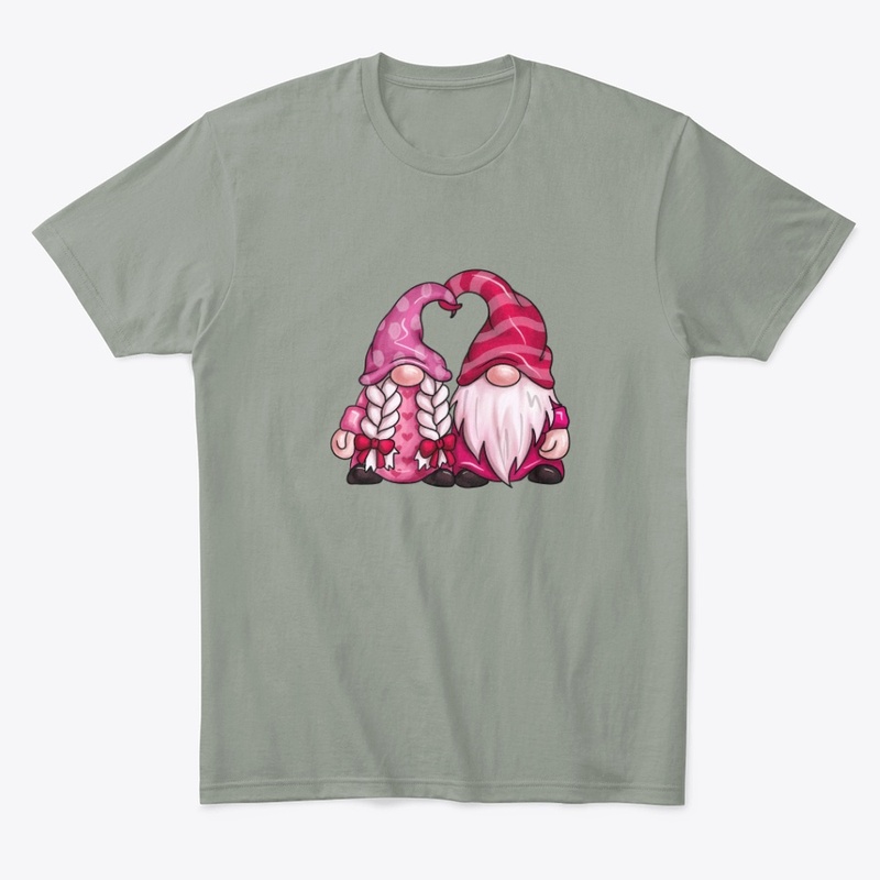 valentine gnome couple tshirt