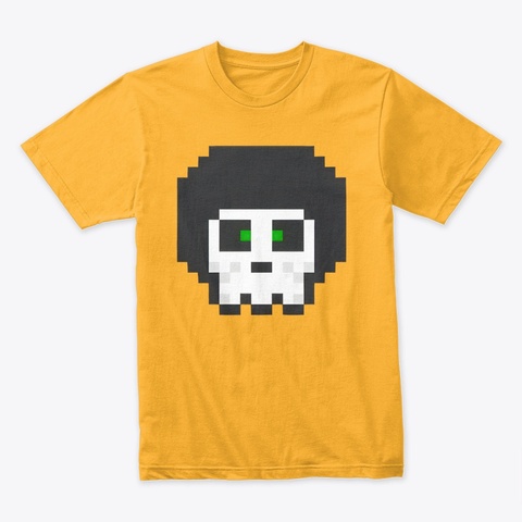 Kawaii Skull Yellow T Shirt Gold T-Shirt Front