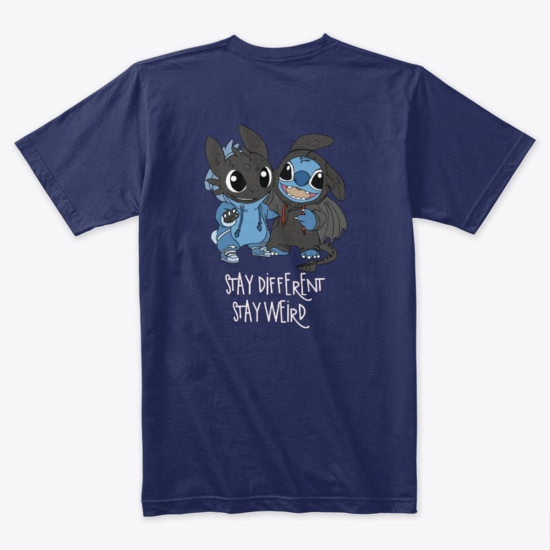 Cute Stitch and Toothless T-shirt