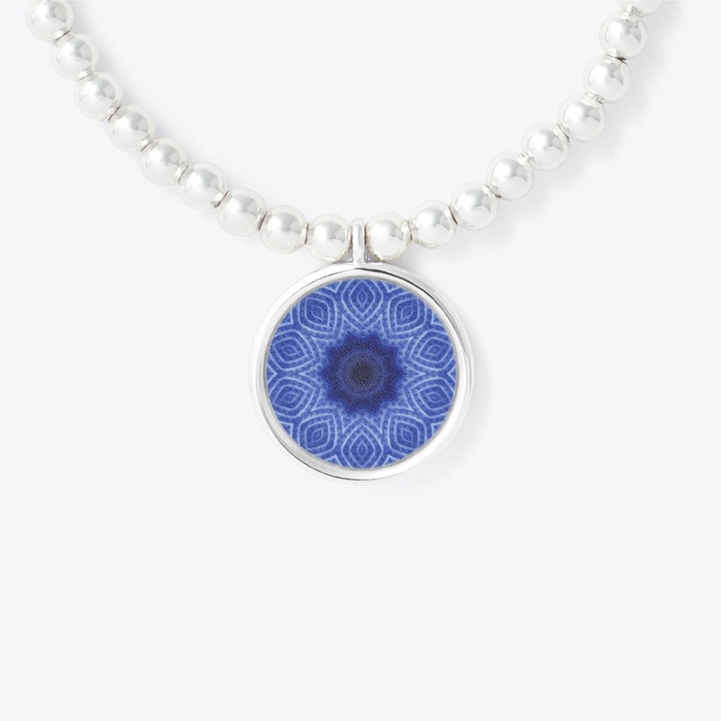 Blue and White Striped Kaleidoscope 