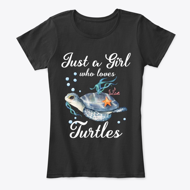 Girl Loves Turtles Watercolor Style