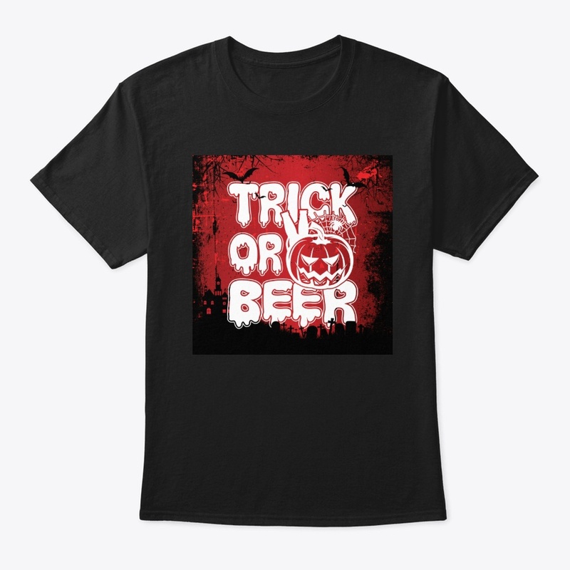 Trick or beer halloween theme design 