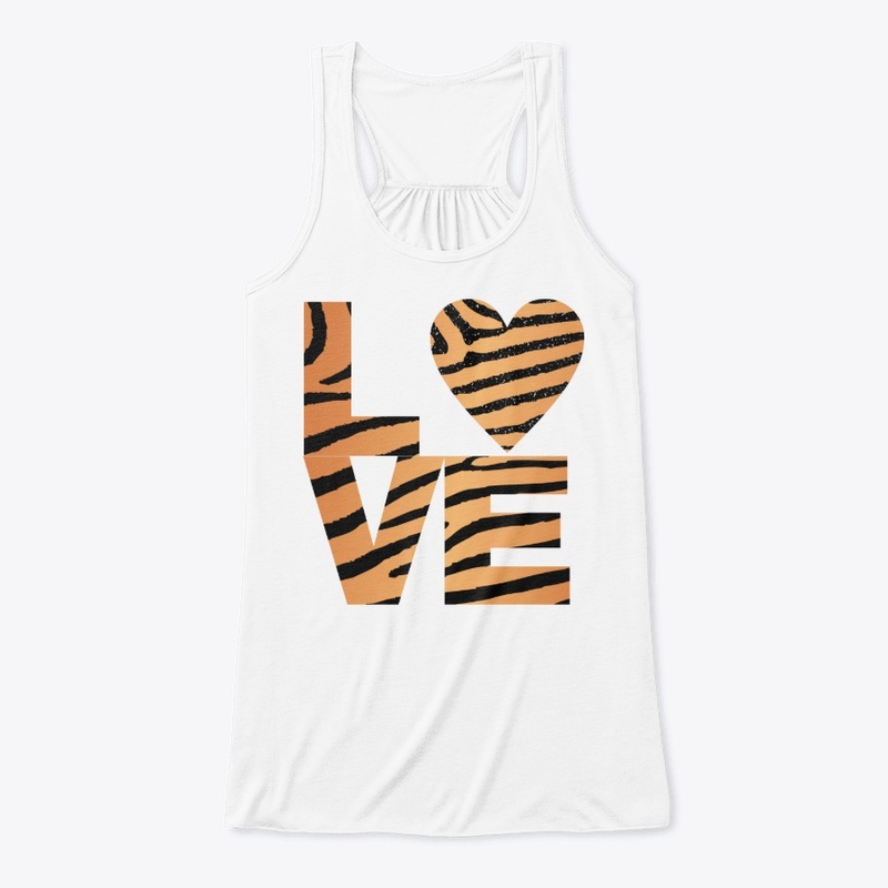 Love Tiger Stripe Pattern T-shirt
