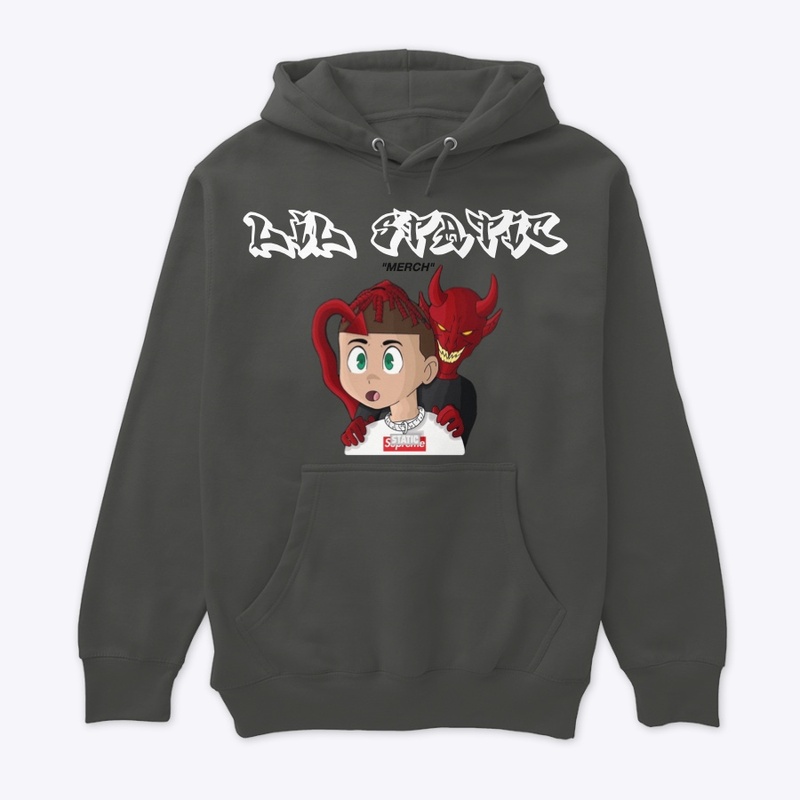 LIL STATIC "DEMONS" GRAPHIC HOODIE GREY