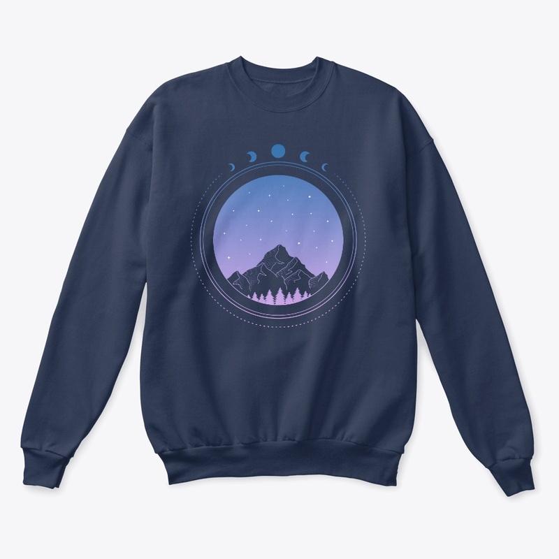 Sacred Geometry with Mountains and moon