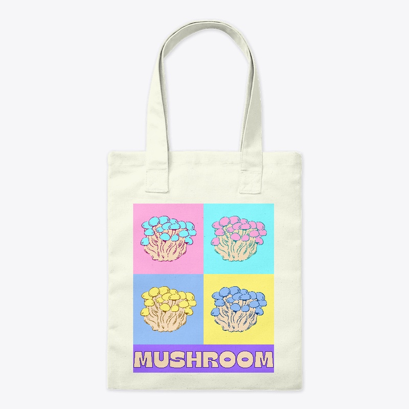 Cute baby pastel four mushroom collage