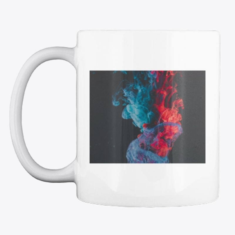 Blue and Red Smoke Illustration