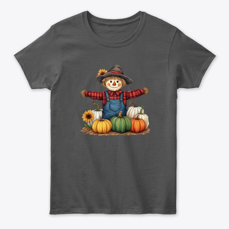 Cheerful Scarecrow & Pumpkin Patch