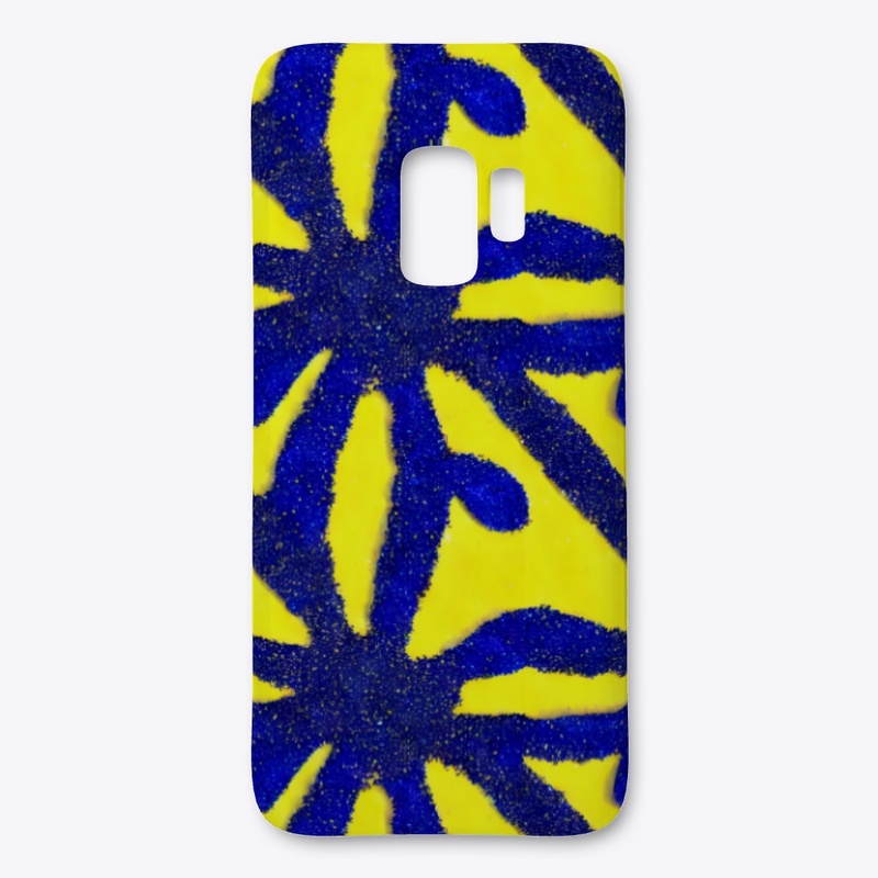 Sparkly Blue and Gold Abstract Design 