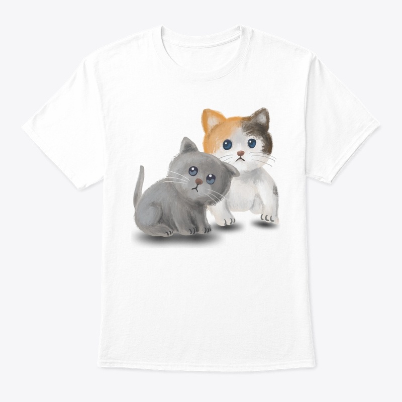 Cute Watercolor Kittens Big Eyes Design