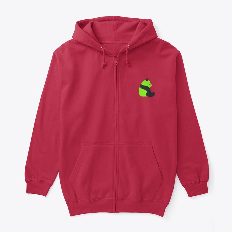 Neon Green Sitting Panda  Black Features