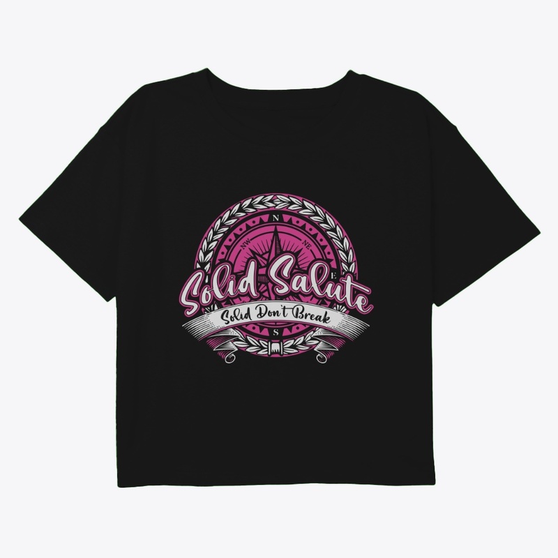 Pink/Wht/Blk Solid Salute Badge