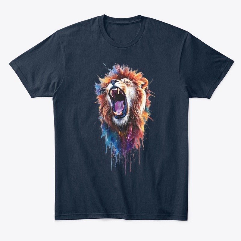 Roaring Lion in Neon Graffiti