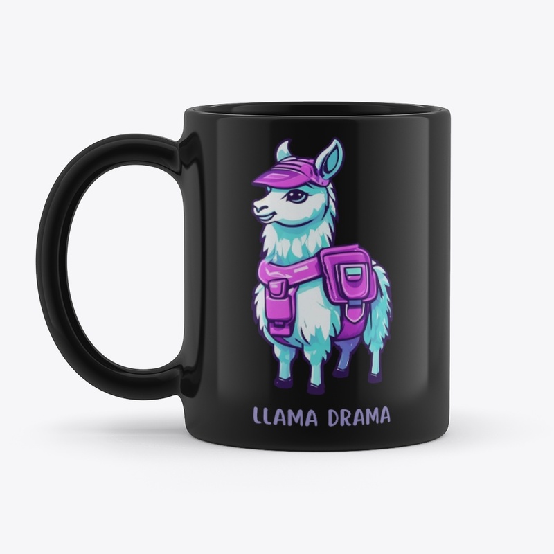 Cute Llama with Purple Hat & Backpack