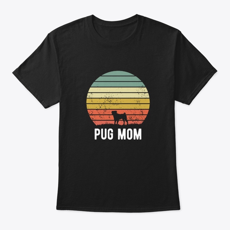 Retro Pug Mom Puppy Lover Sunset