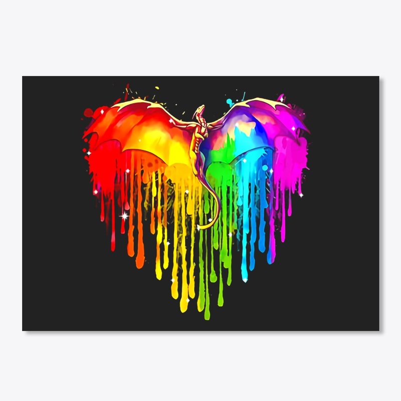 LGBT Rainbow Dragon Heart