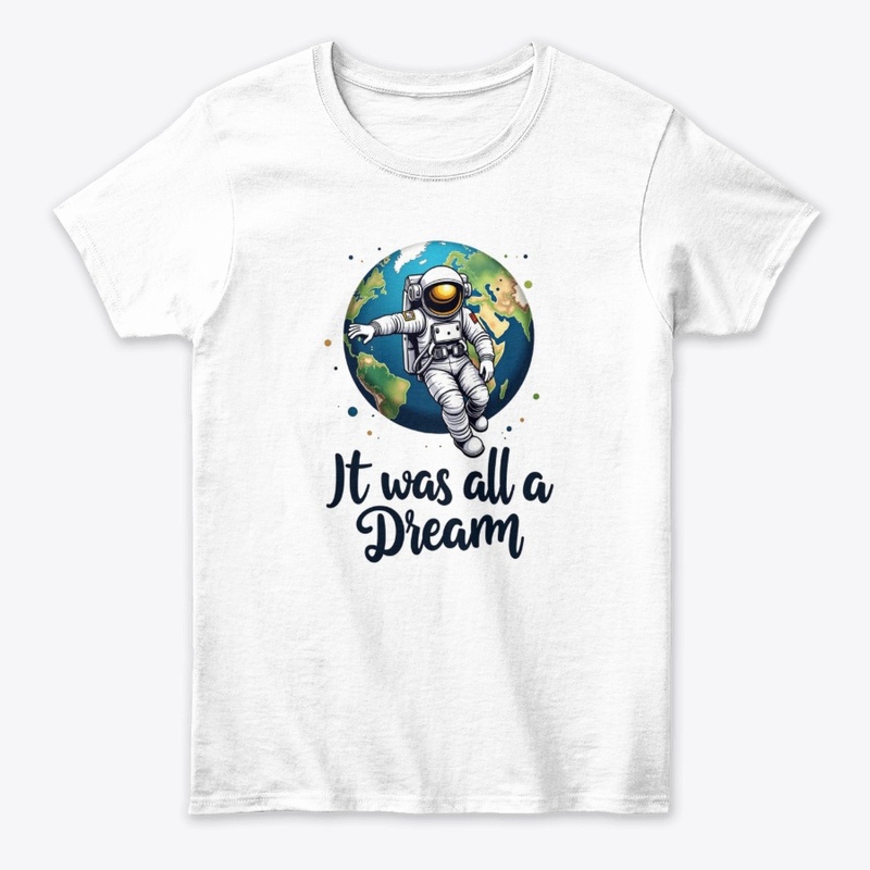 Astronaut Floating Over Earth Design