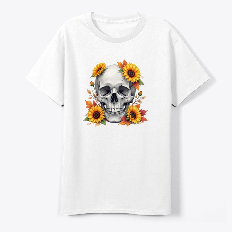 Skull in Bloom: Autumn Reverie T-Shirt