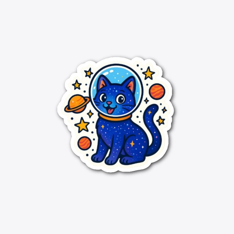 Cosmic Cat Astronaut Space Adventure