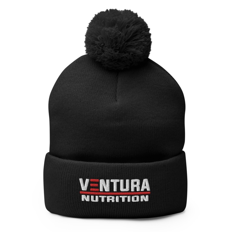 Ventura Nutrition White Logo Pom Pom Hat