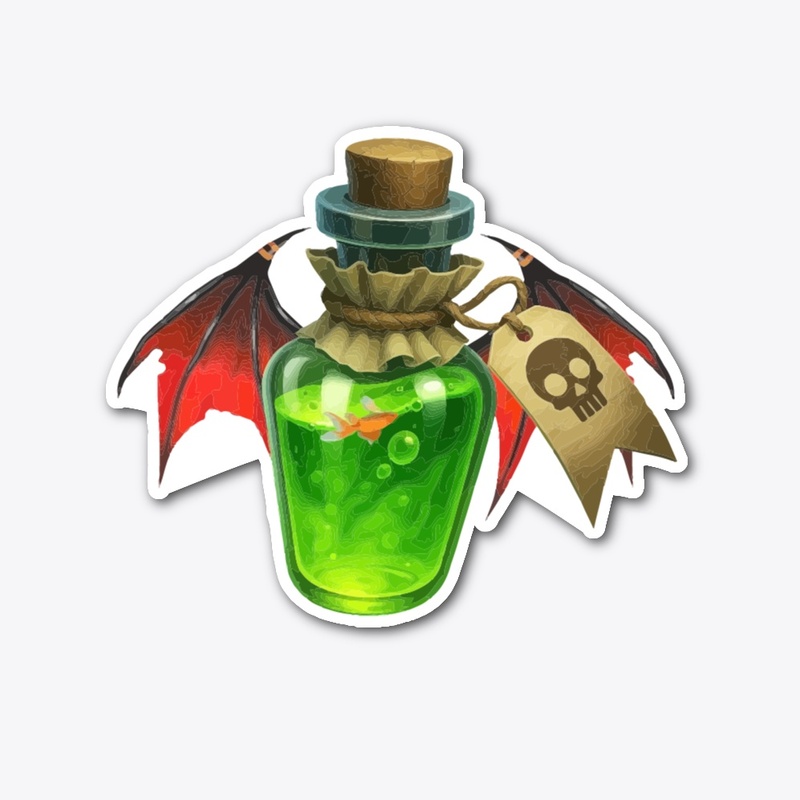 DEAD FISH POTION STICKER, HALLOWEEN