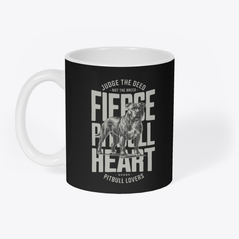 Fierce Pitbull Heart Powerful Breed Dog
