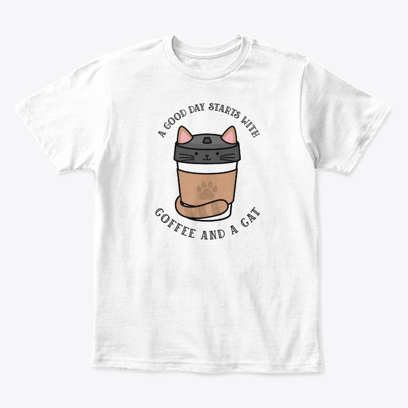 A good day starts with coffee and a cat