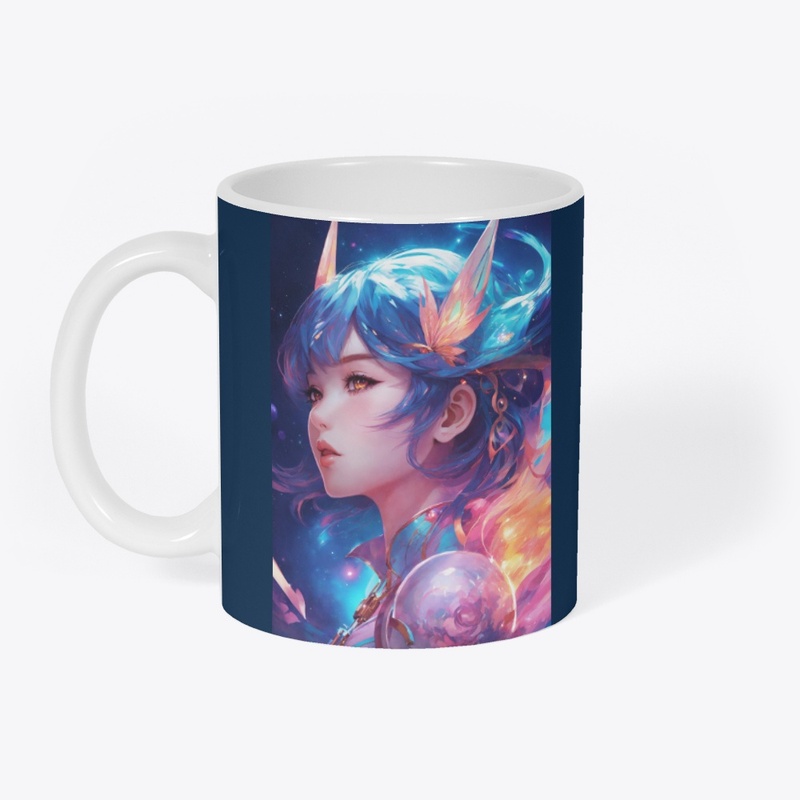 Abstract style anime art magical girl