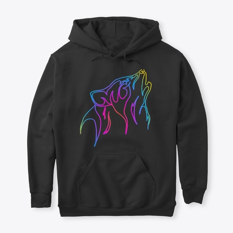 Pop Art Neon Wolf Hoodie