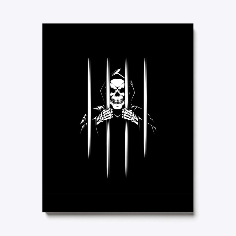 The grim skull in prison