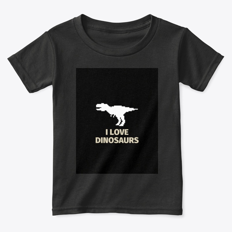 Pixel Art Dinosaur 2 Black