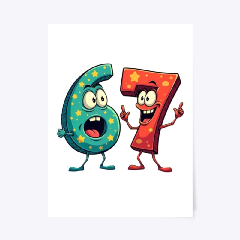 Cute Cartoon Numbers 6 7