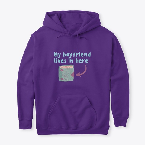 My Boyfriend Lives In Here Purple Camiseta Front
