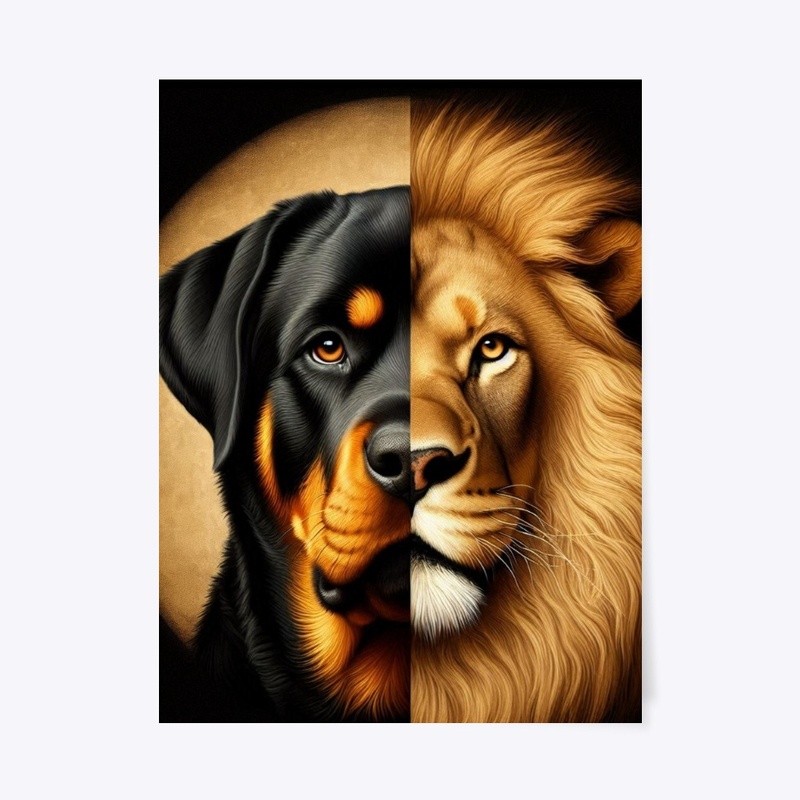 Rottweiler and Lion