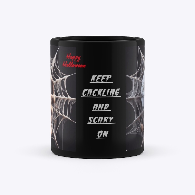 3d Halloween spiderweb skull Mug 