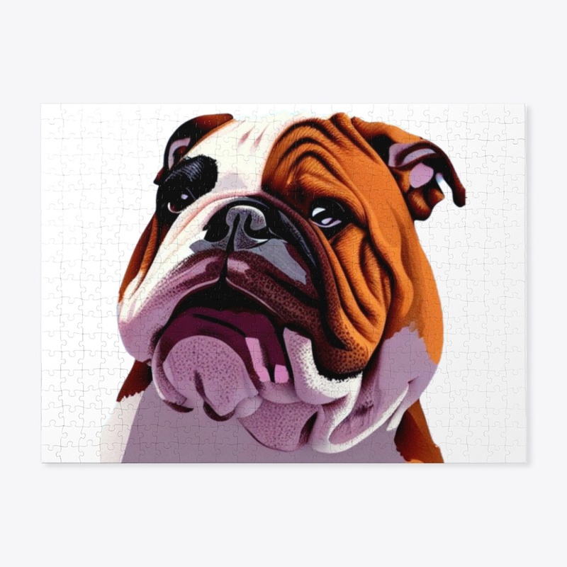 Dog bulldog sitting illustration