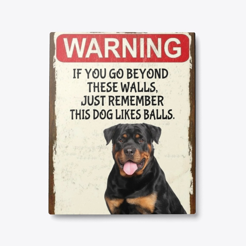 Rottweiler Warning Metal Print