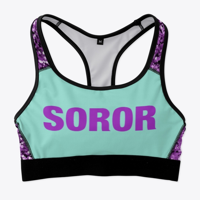 Purple & Mint Green Soror Sports Bra