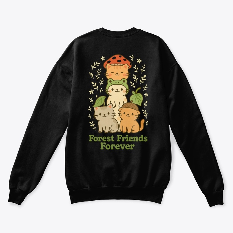 Forest Friend - Cute Frog Hat Cat Tee