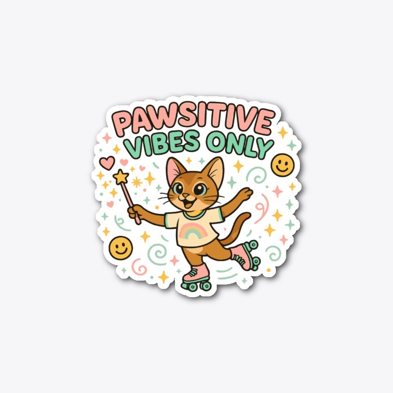 Pawsitive Vibes Only – Smiling Cat Tee