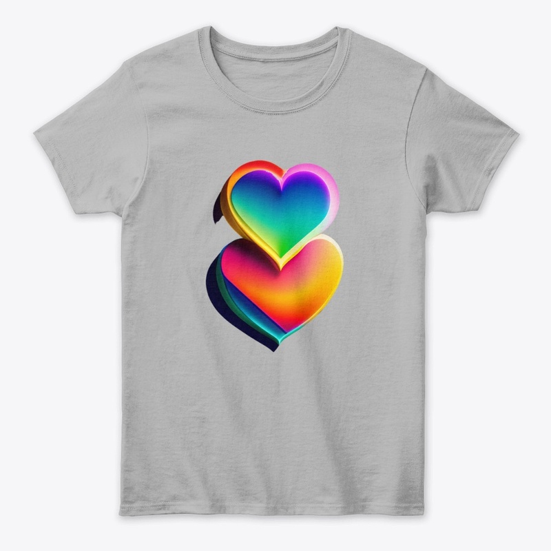 T-Shirt, Tee colourful Heart 